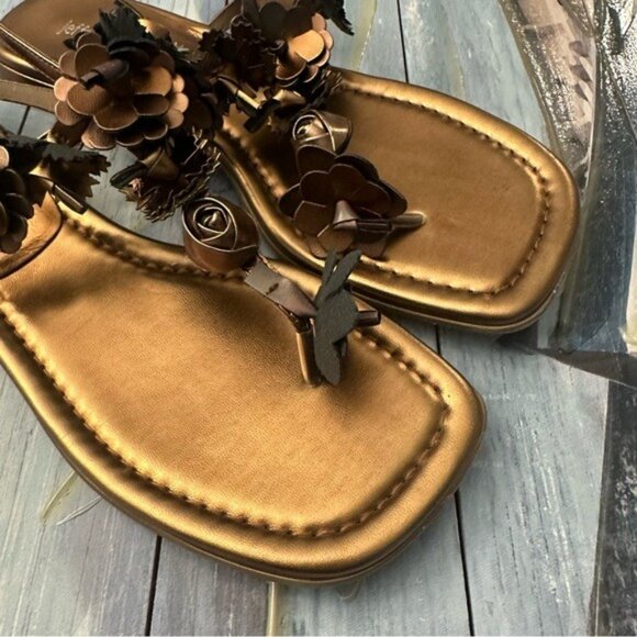 Jeffrey Campbell Copper Floral Embellished Sandals Women’s Size 9 - Picture 5 of 10